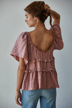 Load image into Gallery viewer, Mauve Cap Sleeve Blouse
