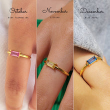 Load image into Gallery viewer, HolyBang Jewels - BAGUETTE BIRTHSTONE RING - R-FT1160GOLD: GARNET / 7US
