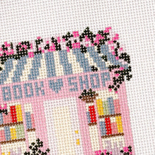 Load image into Gallery viewer, Book Shop Storefront 6” Needlepoint Canvas 13 Mesh
