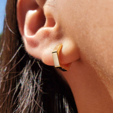 Load image into Gallery viewer, Hexagon Huggie Earrings
