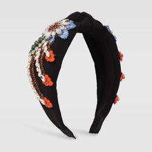 Load image into Gallery viewer, Top Knot Crystal Flower Headband
