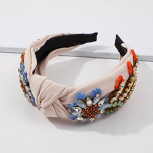 Load image into Gallery viewer, Top Knot Crystal Flower Headband
