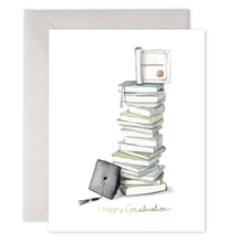 Load image into Gallery viewer, Grad Book Stack Greeting Card
