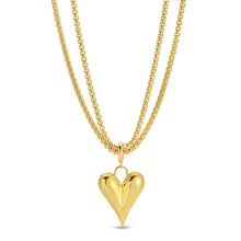 Load image into Gallery viewer, Long Or Doubled Up Elongated Bubble Heart Necklace
