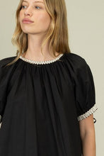 Load image into Gallery viewer, Puff Sleeve Trim Detail Blouse
