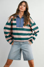 Load image into Gallery viewer, Striped Quarter-Zip Sweatshirt
