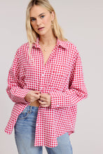 Load image into Gallery viewer, Oversized Gingham Button Down Shirt
