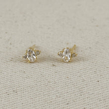 Load image into Gallery viewer, GoldFi - 18k Gold Filled Mini Oval CZ Stud Earrings
