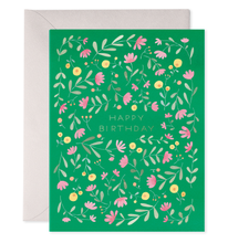 Load image into Gallery viewer, Green Floral Birthday Greeting Card
