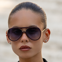 Load image into Gallery viewer, Shay Aviator Sunglasses: Burgundy

