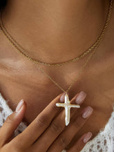 Load image into Gallery viewer, Aurise Freshwater Pearl Cross Necklace
