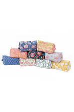 Load image into Gallery viewer, LA Soul - White Floral print Quilted Cotton Toiletry Bag Set
