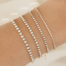 Load image into Gallery viewer, MAIVE - CZ Tennis Bracelet: Gold / 2mm
