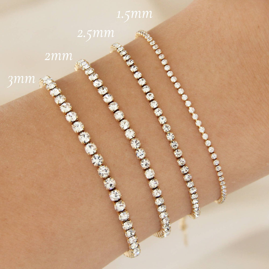 MAIVE - CZ Tennis Bracelet: Gold / 2mm