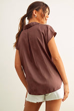 Load image into Gallery viewer, MIOU MUSE - MMT1194   BUTTON DOWN CAP SLEEVE SHIRTS: CREAM / S
