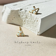 Load image into Gallery viewer, HolyBang Jewels - TRIPLE OPAL STUD EARRINGS: 18K GOLD / ONE SIZE
