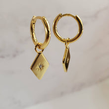 Load image into Gallery viewer, Signet Dangle Hoop Earring
