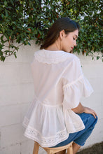 Load image into Gallery viewer, RAISONNEL - Embo Airy Collar Blouse - RT1055: Black / S-M-L (3-2-1)
