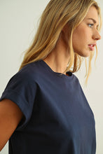 Load image into Gallery viewer, MIOU MUSE - T2263   ROUND NECK CUFFED SLEEVE TOP: OFF WHITE / S

