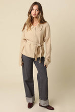 Load image into Gallery viewer, Olivaceous - Maci Belted Knit Jacket: TAUPE / M
