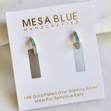 Load image into Gallery viewer, Blue Opal Huggie
