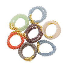 Load image into Gallery viewer, Splendid Iris - Stretch Crystal Rings With Bead Accents: Light
