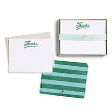 Load image into Gallery viewer, Varsity Thanks Flat Notecard Set, 8 Cards &amp; Envelopes
