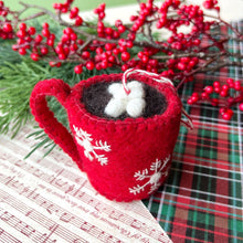 Load image into Gallery viewer, Hot Chocolate Felt Wool Christmas Ornament
