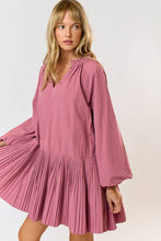 Load image into Gallery viewer, Lalavon - ILD4773 PUFF LONG SLEEVE DRESS WITH BOTTOM PLEAT : MAUVE / LARGE
