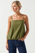 Load image into Gallery viewer, Naked Zebra - Billowy Cami Top With Bubble Hem: Light Brown / M
