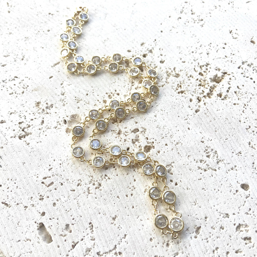 Gold Crystal Layer Necklace