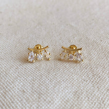 Load image into Gallery viewer, GoldFi - 18k Gold Filled Clear Cubic Zirconia 3-Shapes Stud Earrings
