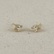 Load image into Gallery viewer, GoldFi - 18k Gold Filled Mini Oval CZ Stud Earrings
