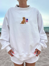 Load image into Gallery viewer, Sunkissed Coconut - White American Flag Dog Mockneck Sweatshirt 100% Cotton: White / Small
