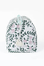 Load image into Gallery viewer, LA Soul - White Floral print Quilted Cotton Toiletry Bag Set
