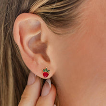 Load image into Gallery viewer, Strawberry Studs on Velvet Tags

