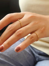 Load image into Gallery viewer, Flânerie by MAIQ - 18K Non-Tarnish Minimalist Thin Braided Ring: Yellow Gold / Riley-Textured-7
