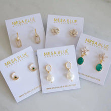 Load image into Gallery viewer, CZ Oval Dangle Earrings
