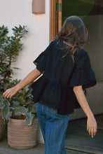 Load image into Gallery viewer, RAISONNEL - Embo Airy Collar Blouse - RT1055: Black / S-M-L (3-2-1)
