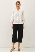 Load image into Gallery viewer, Be Cool - CRISP COTTON BUTTON UP FLOWY BLOUSE: White / M
