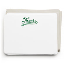 Load image into Gallery viewer, Varsity Thanks Flat Notecard Set, 8 Cards &amp; Envelopes
