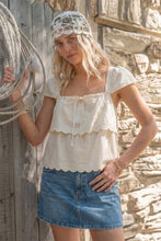 Load image into Gallery viewer, Embroidery Ruffle Top
