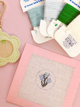 Load image into Gallery viewer, Self Finishing Blue Flower Needlepoint Kit
