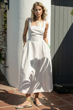Load image into Gallery viewer, Illa Linen Contrast Stitch Midi Dress
