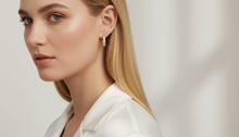 Load image into Gallery viewer, GoldFi - Bezel CZ C- Hoop Earrings: 16mm
