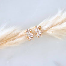 Load image into Gallery viewer, CZ Baguette Huggie Hoop Earrings
