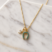 Load image into Gallery viewer, Mesa Blue - Opal and Turquoise Horseshoe Necklace
