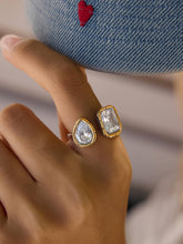 Load image into Gallery viewer, Serréa 18K Gold Non-Tarnish CZ Adjustable Ring
