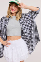 Load image into Gallery viewer, Oversized Gingham Button Down - Black
