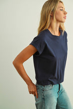 Load image into Gallery viewer, MIOU MUSE - T2263   ROUND NECK CUFFED SLEEVE TOP: OFF WHITE / L
